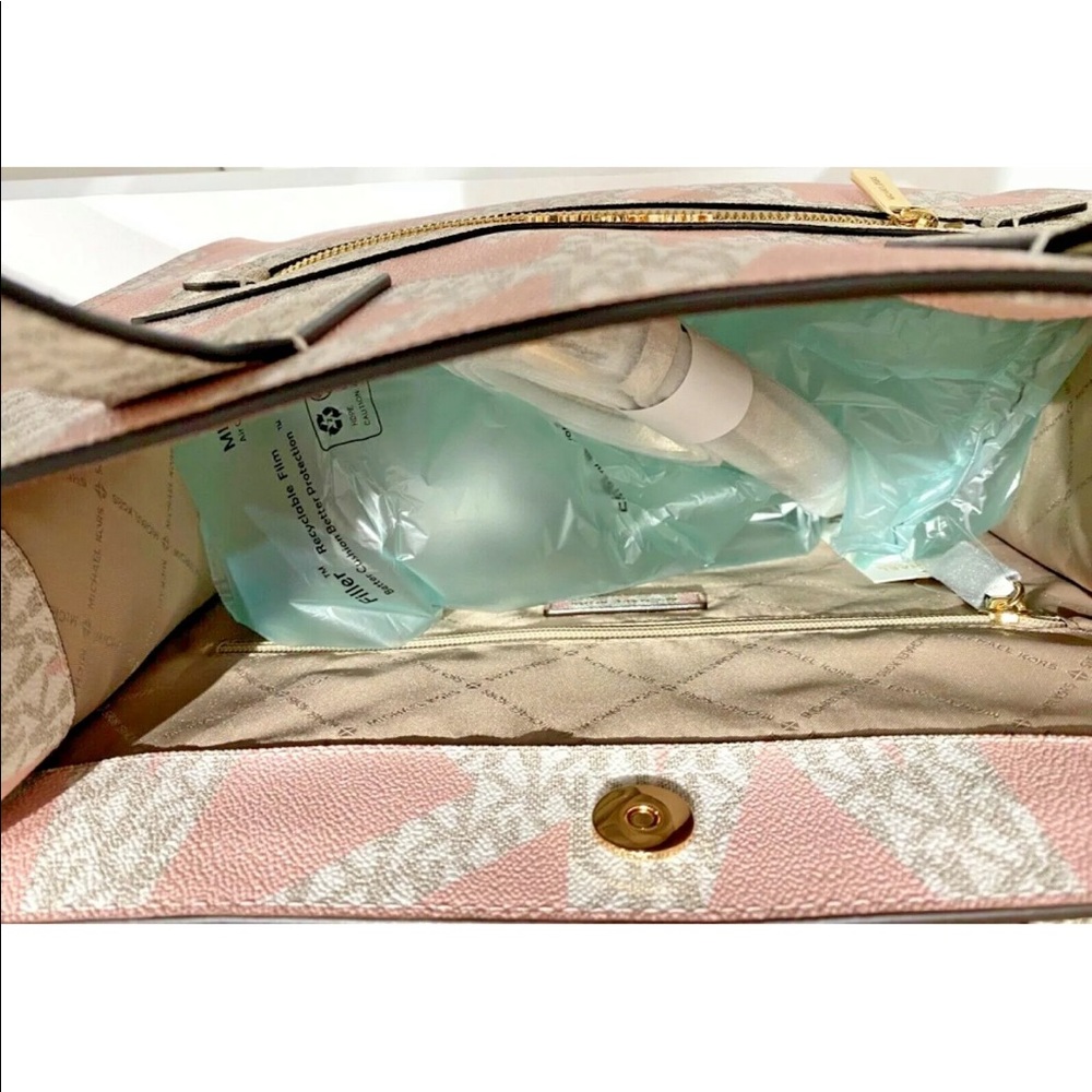 Michael Kors NWT Kenly Powder Blush Multi Large Tote $398 - Picture 6 of 7
